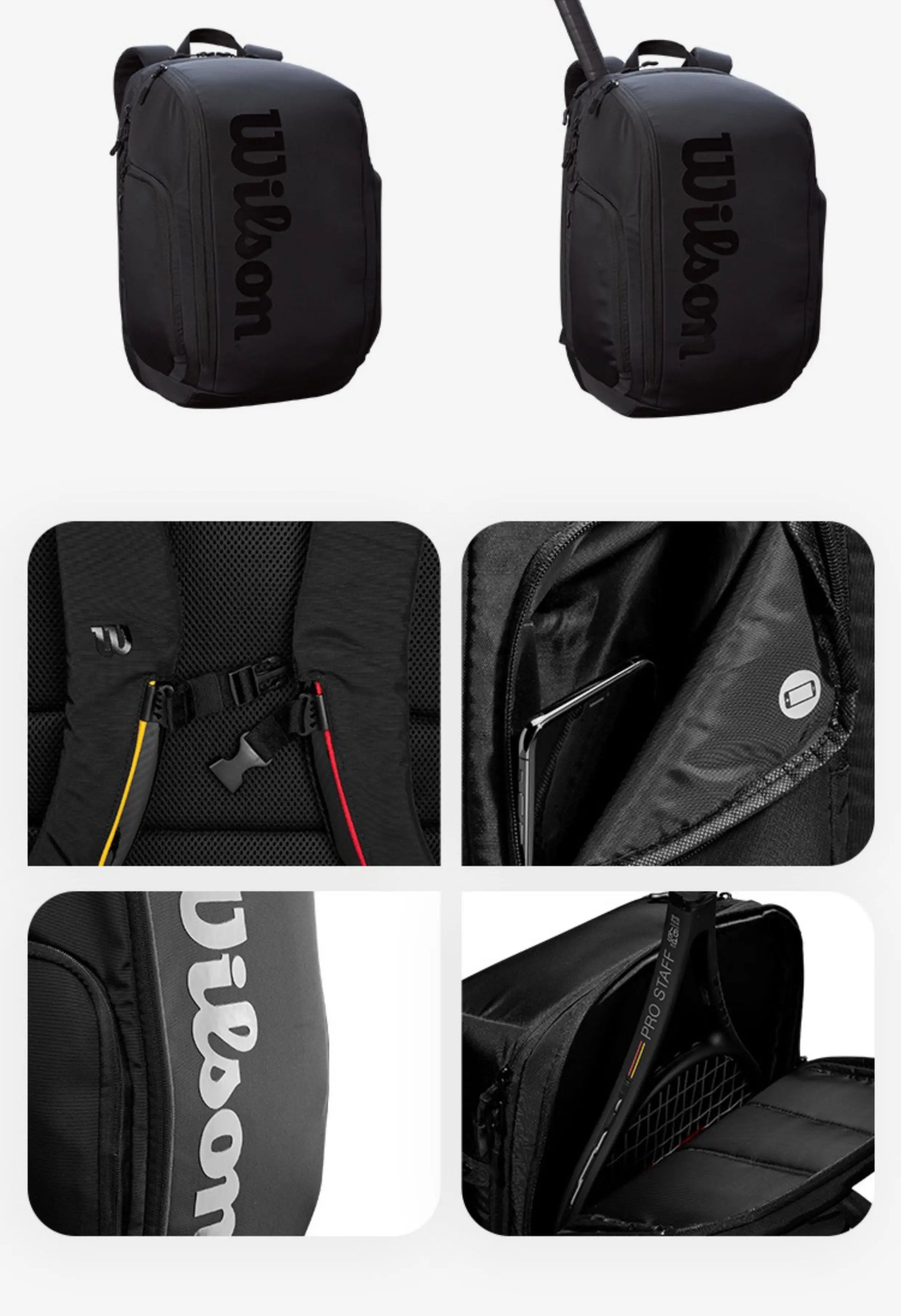 Wilson Tennis Racket Backpack Super Tour Collection Series Backpack