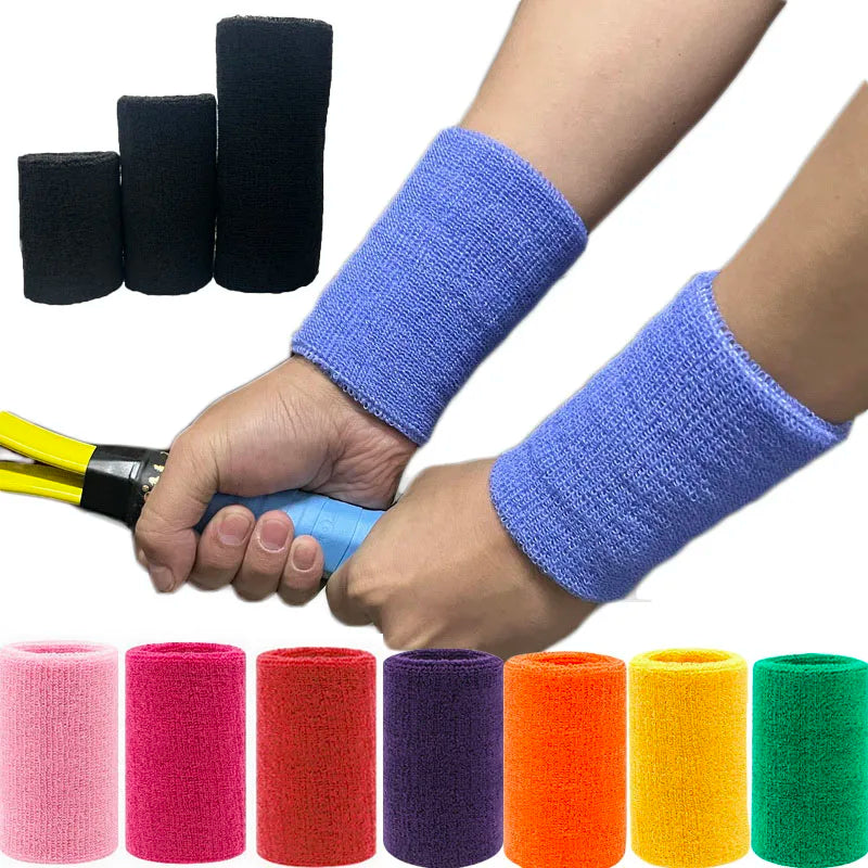2 Pcs Towel Sports Wristbands Tennis Sweat Bands Wrist Guard For