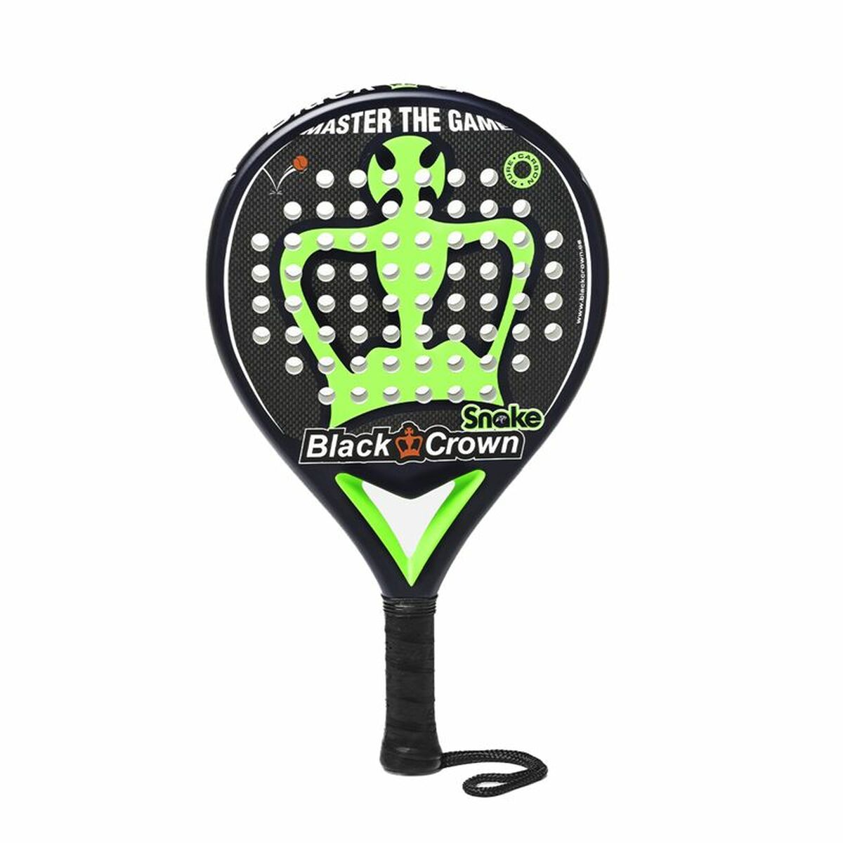 Padel Racket Black Crown Snake Lime green