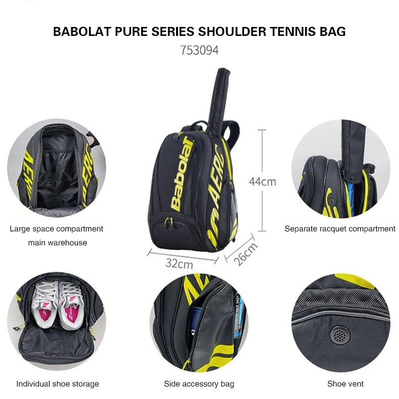 Original BABOLAT PURE AERO 2 Tennis Rackets Bag Tennis Bag Backpack