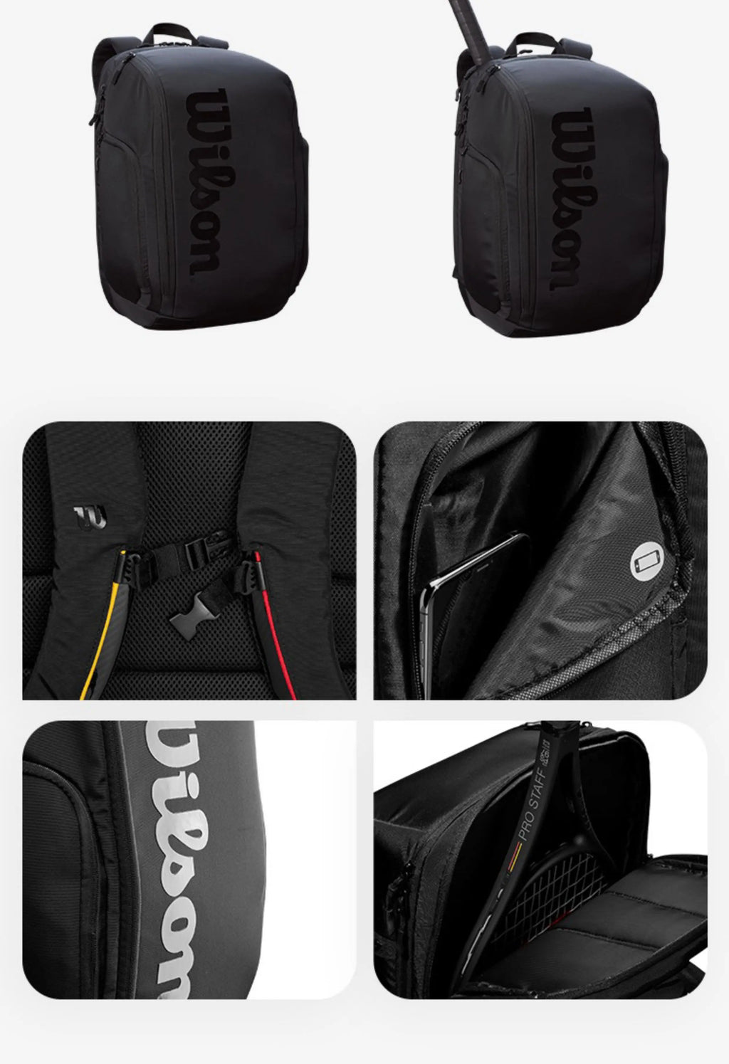 Wilson Tennis Racket Backpack Super Tour Collection Series Backpack