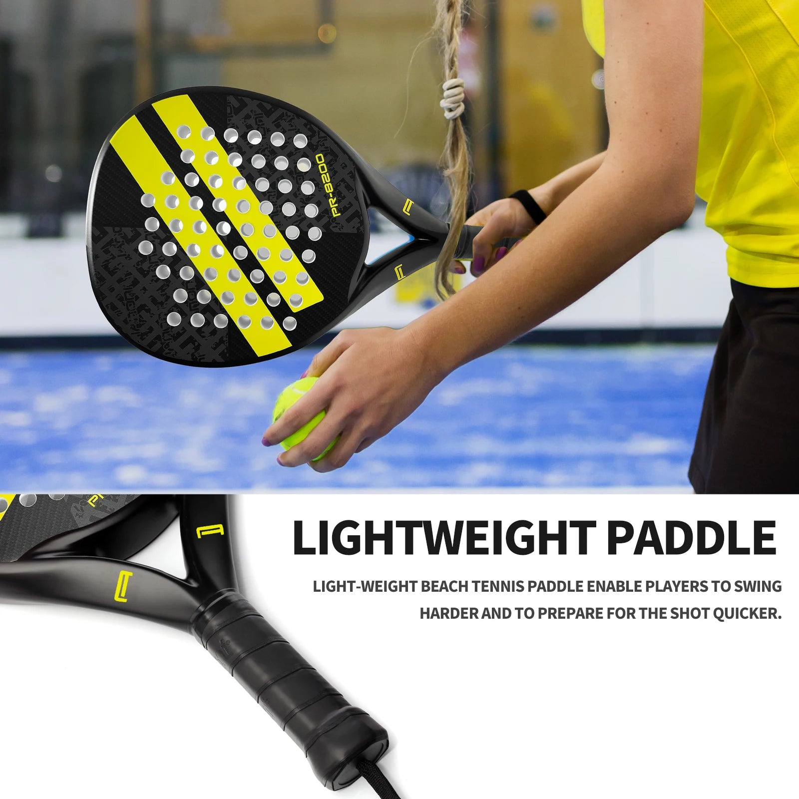 IANONI Padel Racket Carbon Fiber Surface with EVA Memory Flex Foam